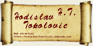 Hodislav Topolović vizit kartica
